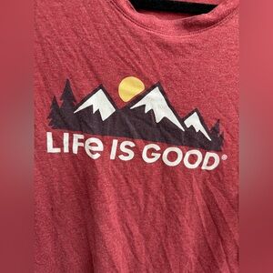 Life Is Good Maroon Graphic Tee